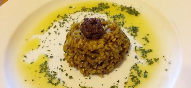 Riso tondo con crema alle olive