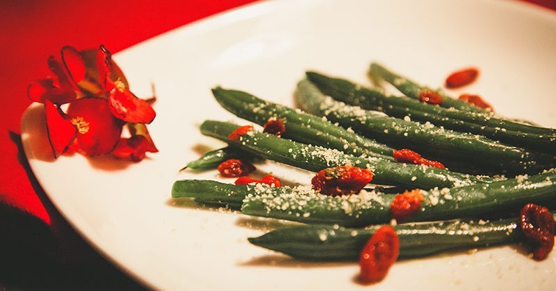 Fagiolini al vapore con bacche di goji